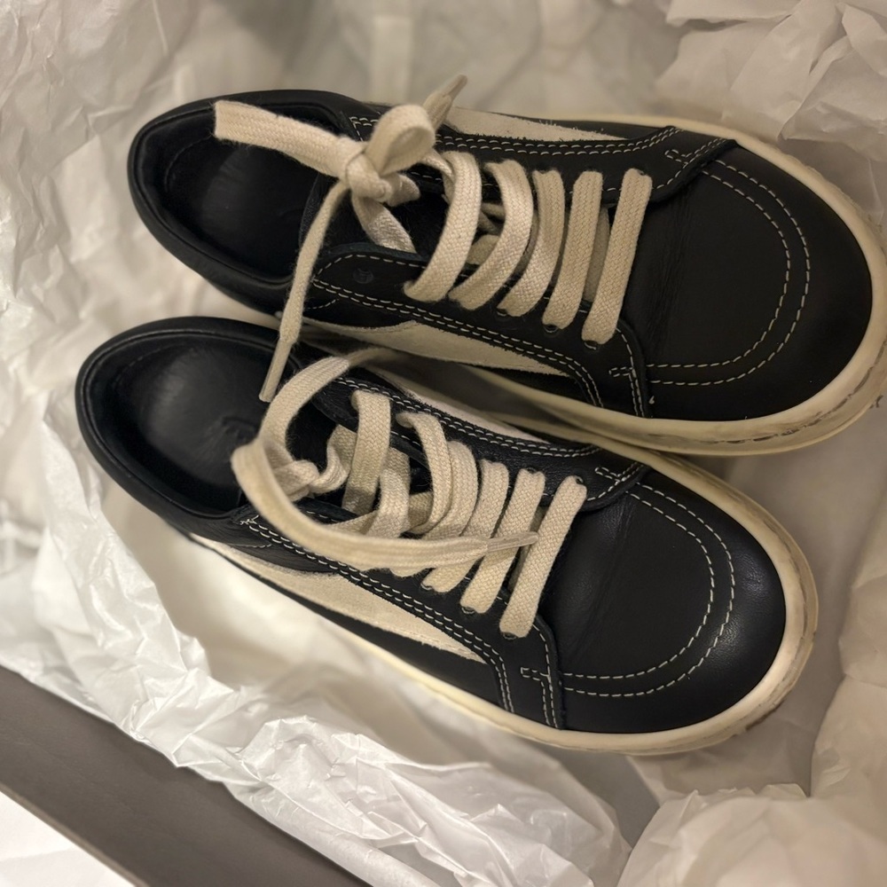 Rick Owens Black and White Kids Sneakers